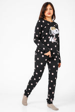 BONITA DE MAS - פיג'מה סנופי נקודות אינטרלוק בצבע שחור - MASHBIR//365