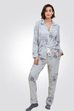 TEHABAD - פיג'מת פרחים בצבע אפור - MASHBIR//365