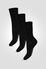 KENNETH COLE - גרביים גבוהות חלקות לנשים בצבע שחור לבן ואפור - MASHBIR//365