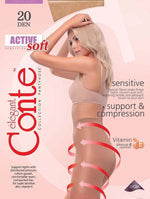 Conte - גרביון מעצב ACTIVE SOFT 20 דנייר - ברונזה - MASHBIR//365