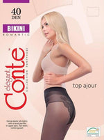 Conte - גרביון מעוטר BIKINI 40 דנייר - שחור - MASHBIR//365