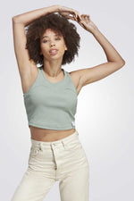 ADIDAS - גופיית קרופ לנשים W LNG RIB TANK בצבע מנטה - MASHBIR//365