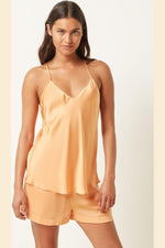 ETAM - גופיית סאטן בעיטור תחרה EPATANTE בצבע כתום בהיר - MASHBIR//365