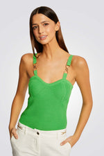 MORGAN - גופיית סריג עם רצועות רחבות בצבע ירוק - MASHBIR//365