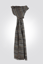 KENNETH COLE - צעיף פסים לגבר בצבע אפור וירוק - MASHBIR//365