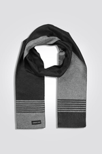 KENNETH COLE - צעיף פסים לגבר בצבע אפור ושחור - MASHBIR//365