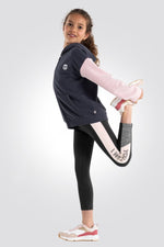 OKAIDI - טייץ ילדות שחור עם פס ורוד בצד - MASHBIR//365