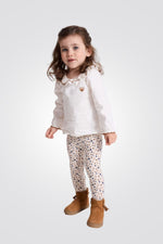 OBAIBI - טייץ תינוקות בז עם הדפס פרחים קטן - MASHBIR//365