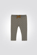 OBAIBI - טייץ תינוקות הדפס קווי צהוב על חאקי - MASHBIR//365