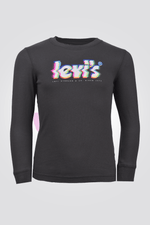 LEVI'S - טישירט ארוכה GLITCHED LOGO בצבע שחור - MASHBIR//365