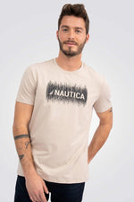 NAUTICA - טישירט צבע בז' עם כיתוב - MASHBIR//365