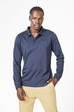 KENNETH COLE - טישירט פולו ארוכה בצבע נייבי - MASHBIR//365