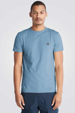 TIMBERLAND - טישירט ג'רסי בצבע תכלת עם לוגו - MASHBIR//365