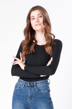 טישירט ג'רסי שחורה מפתח עגול | קנת קול