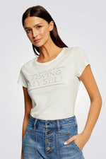 MORGAN - טישירט הדפס בצבע אוף וויט - MASHBIR//365