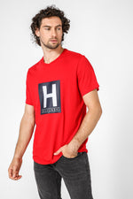 Tommy Hilfiger - טישירט הדפס לוגו בצבע אדום - MASHBIR//365