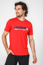 CHAMPION - טישירט הדפס לוגו לגבר בצבע אדום - MASHBIR//365