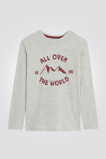 OKAIDI - טישירט ילדים אפורה עם שרוולים ארוכים - MASHBIR//365