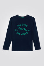 OKAIDI - טישירט ילדים כחולה עם שרוולים ארוכים - MASHBIR//365