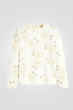 OKAIDI - טישירט ילדות שרוול ארוך הדפס פרחים גדולים בשמנת - MASHBIR//365