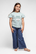 OKAIDI - טישירט קצרה לילדות בצבע ירוק - MASHBIR//365