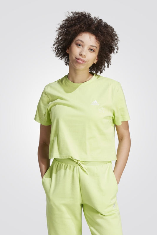 ADIDAS - טישירט לנשים SCRIBBLE EMBROIDERY בצבע ירוק - MASHBIR//365