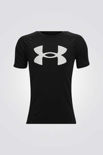 UNDER ARMOUR - טישירט לנוער Big Logo בצבע שחור - MASHBIR//365