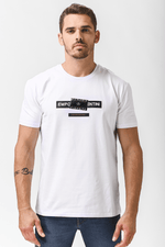 EMPORIO VALENTINI - טישירט לוגו בצבע לבן עם כיתוב שחור - MASHBIR//365