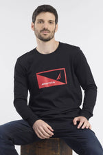 NAUTICA - טישירט שחורה עם לוגו מלבן - MASHBIR//365