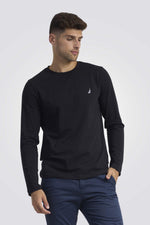 NAUTICA - טישירט שחורה עם רקמת לוגו - MASHBIR//365