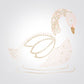 OBAIBI - טישירט תינוקות שרוול קצר לבנה עם ברבור ניטים זהב וורוד - MASHBIR//365 - 2