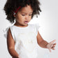 OBAIBI - טישירט תינוקות שרוול קצר עם ניטים לב זהב בלבן - MASHBIR//365 - 1