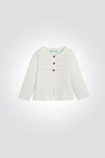 OBAIBI - קרדיגן סרוג לתינוקות בצבע לבן - MASHBIR//365