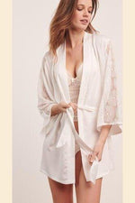 ETAM - חלוק סאטן משולב תחרה ESCALE לבן - MASHBIR//365