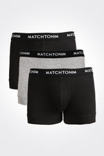 DELTA - מארז 3 בוקסרים קצרים Matchtonim cool cotton שחור ואפור - MASHBIR//365