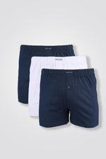 DELTA - מארז 3 בוקסרים רחבים לבן וכחול - MASHBIR//365