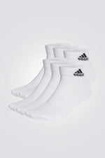 ADIDAS - מארז 6 קרסוליות CUSHIONED SPORTSWEAR בצבע לבן - MASHBIR//365
