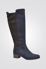 LADY COMFORT - מגף עם לייקרה מאחור בצבע נייבי - MASHBIR//365