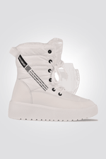 LADY COMFORT - מגפון ניילון עם פרווה בצבע לבן - MASHBIR//365