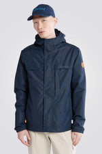 TIMBERLAND - מעיל רוח עם רוכסן וכובע בצבע כחול נייבי - MASHBIR//365