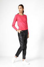 מכנסיים דמויי עור שחור לנשים | קנת קול