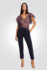 MORGAN - מכנס מחוייט ארוך בצבע נייבי - MASHBIR//365