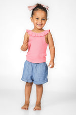 OKAIDI - מכנסי ג'ינס גומי לילדות בצבע כחול - MASHBIR//365