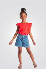 OKAIDI - מכנסי ג'ינס קצרים לילדות - MASHBIR//365