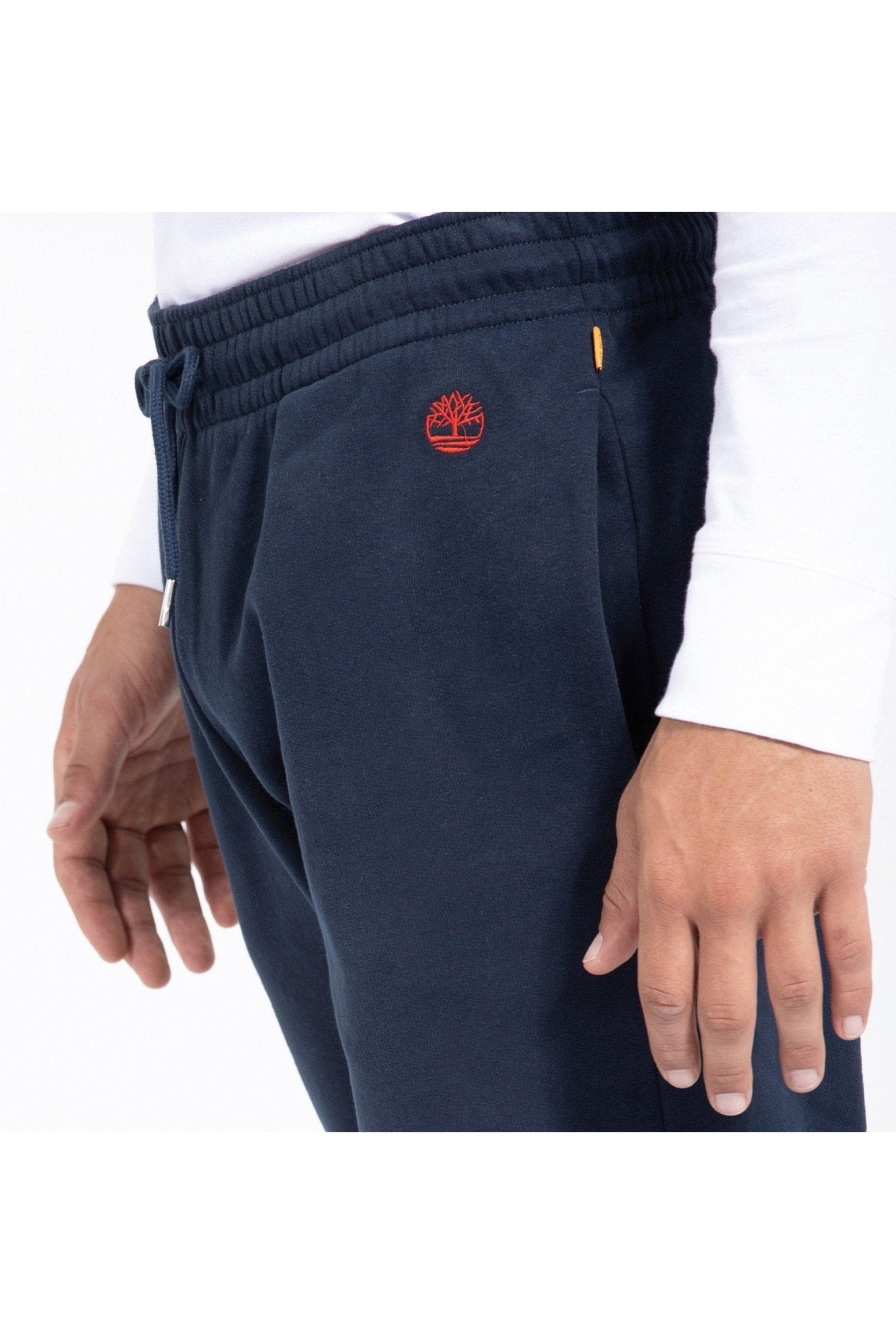 TIMBERLAND - מכנסי טרנינג עם לוגו המותג רקום בצד צבע נייבי - MASHBIR//365
