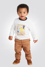 OBAIBI - מכנסי תינוקות ארוכים עם כיסי קרגו בקאמל - MASHBIR//365