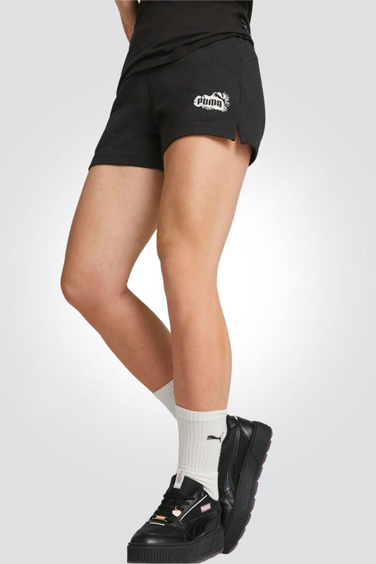 PUMA - מכנסיים קצרים לנשים FLOWER POWER בצבע שחור - MASHBIR//365