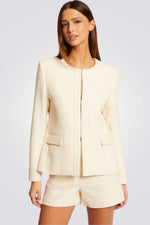 MORGAN - מכנסיים קצרים עם הדפס משבצות בצבע שמנת - MASHBIR//365