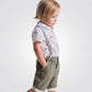 OBAIBI - מכנסיים קצרים עם שלייקס בצבע חאקי - MASHBIR//365 - 1