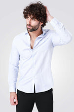 KENNETH COLE - מכופתרת כותנה בצבע כחול - MASHBIR//365